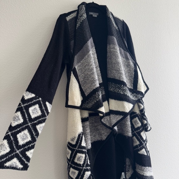 Vince Graphic Texture Cardigan Longline Wool Alpaca Blend Knit Mixed Pattern - Picture 6 of 15